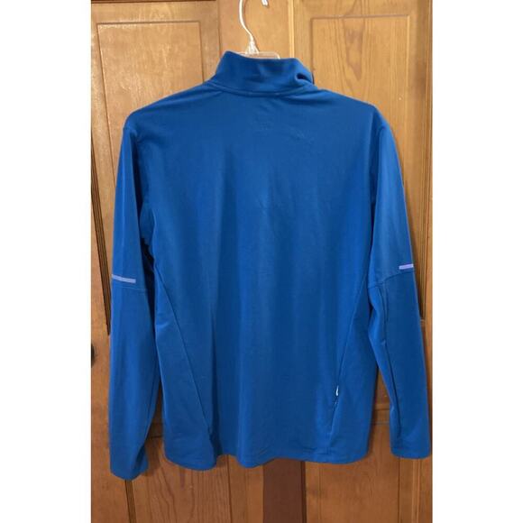 Adidas Mens 1/2 Zip Reflective Pullover Shirt Sz L New Running Sweatshirt Blue - Picture 2 of 11